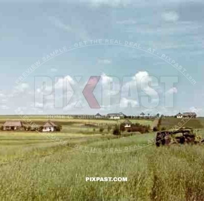 camouflaged radio car Horch 901 near Riwne, Ukraine 1941