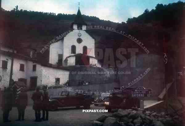 church at the Rue National 133 in Arnéguy, France ~1940