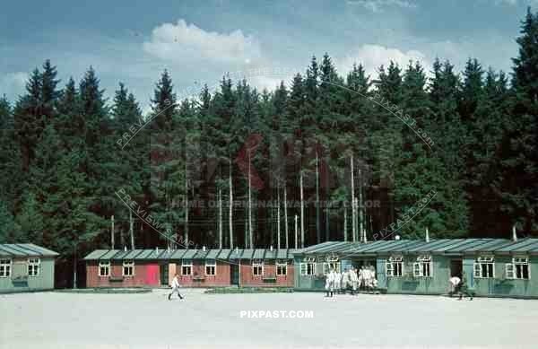 colourful RAD kaserne buildings forest 1938 germany
