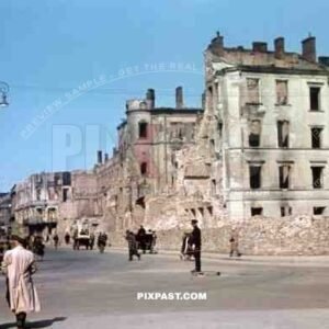 destroyed buildings in Krakow, Poland 1940