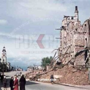 destroyed buildings in Minsk, Belarus, Russia 1941