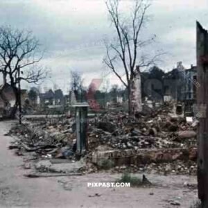 destroyed buildings in Minsk, Belarus, Russia 1941