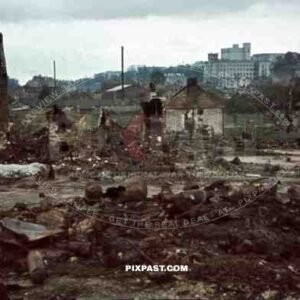 destroyed buildings in Minsk, Belarus, Russia 1941