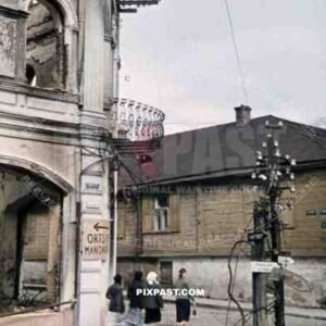 destroyed buildings in Minsk, Belarus, Russia 1941