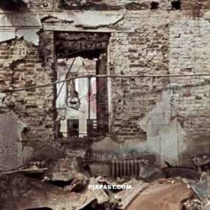 destroyed buildings in Minsk, Belarus, Russia 1941