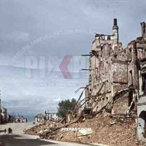 destroyed buildings in Minsk, Belarus, Russia 1941
