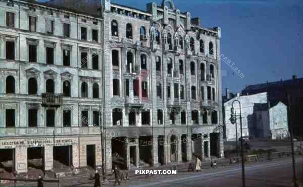 destroyed buildings in Riga, Latvia 1943