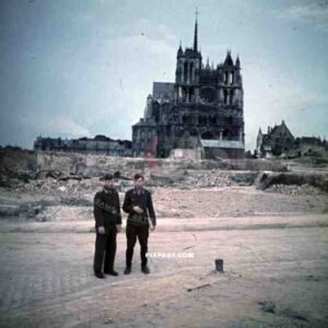 destroyed cathedral in Amiens, France 1940