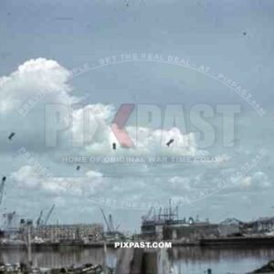 destroyed docks at the St. Nazaire harbour, France 1942