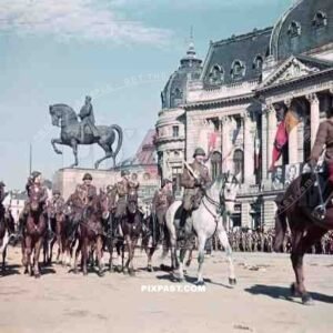 equestrian statue of King Carol in Bu_char_est, Romania ~1939