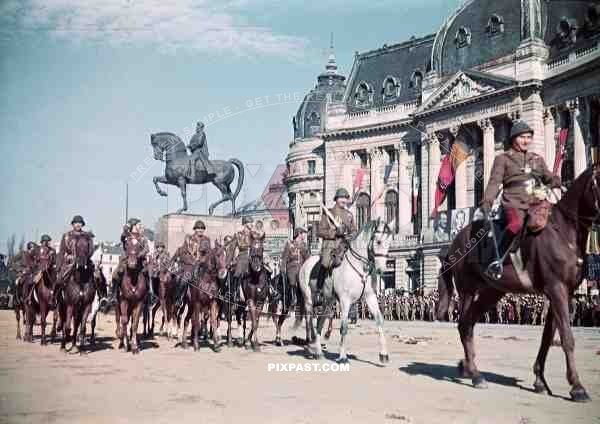 equestrian statue of King Carol in Bu_char_est, Romania ~1939