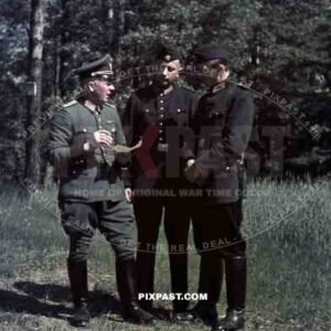 field police officer map reading two men in black police uniform 1939