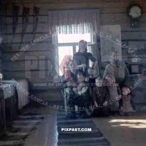 finnish family in cabin, Finland 1944