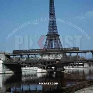 fisherman at the Pont de Bir Hakeim in Paris, France 1940