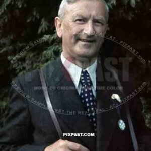 grandad portrait badge on jacket summer Thuringen Germany 1940 summer badge