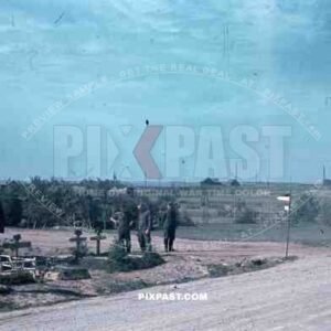 halftrack german soldier grave stones graveyard cross roads dust russian summer 19th Panzer Division Heeresgruppe Mittle 1941