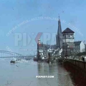 high water in the Rhine, Düsseldorf, Germany 1940