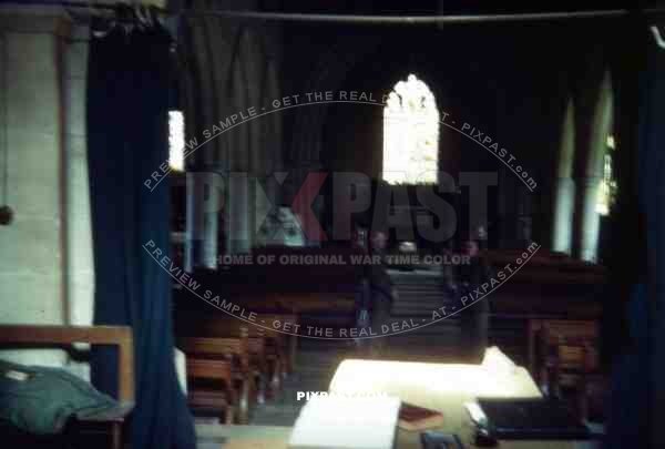 inside St. Mary´s church in Cleobury, England ~1944