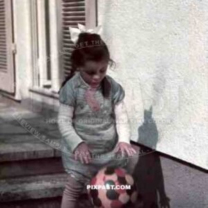 little girl playing with a ball, Germany 1938
