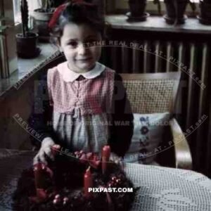 little girl with advent wreath, Germany 1938