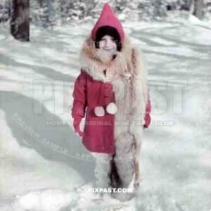 little girl with fox fur, Germany 1938
