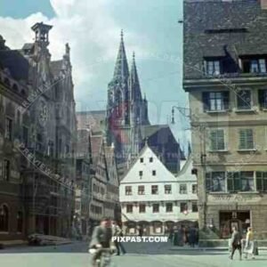 market place and cathedral in Ulm, Germany 1939