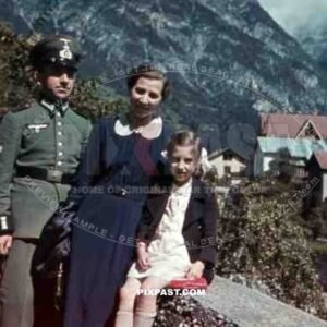 mountain trooper with wife and daughter in Landeck, Austria 1941