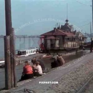 pier at the river Vistula in Warsaw, Poland 1940