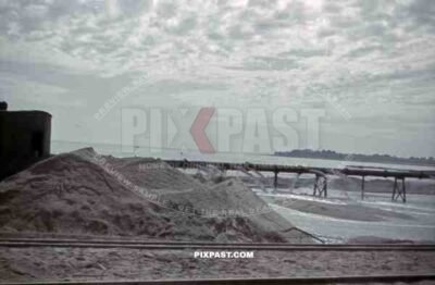 pipelines at the beach of St. Nazaire, France 1942