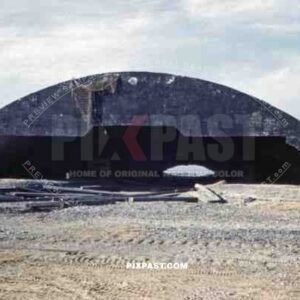 plane bunker at the quay wall in Kisarazu, Japan 1945