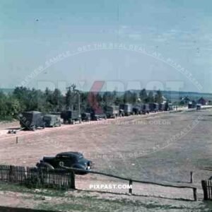 red cross truck convoy in Turobin, Poland 1941