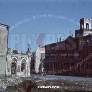 ruins of the city hall and House of the Blackheads in Riga, Latvia 1943