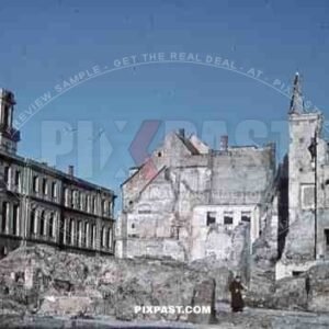 ruins of the city hall in Riga, Latvia 1943