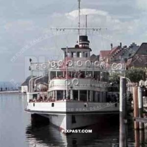 ship at the esplanade in Meersburg, Germany 1939