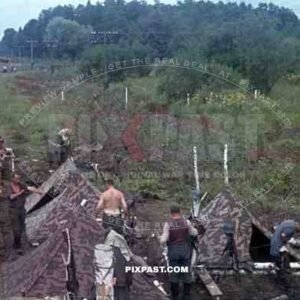 tents at the base between Bryansk (Russia) and Konotop (Ukraine) 1944, Zeltbahn