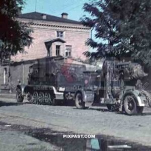 track vehicle with 8,8 antiaircraft gun in Krementschuk, Ukraine 1942