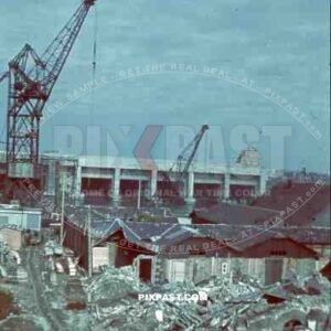 uboat kriegsmarine bunker construction cranes in Saint Nazaire, France 1942