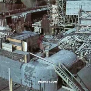 uboat kriegsmarine bunker construction cranes in Saint Nazaire, France 1942