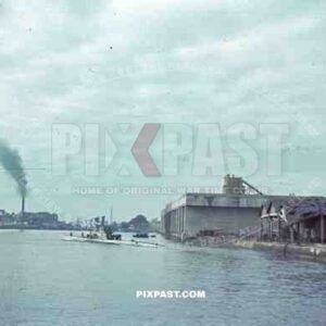 uboat kriegsmarine bunker construction cranes in Saint Nazaire, France 1942