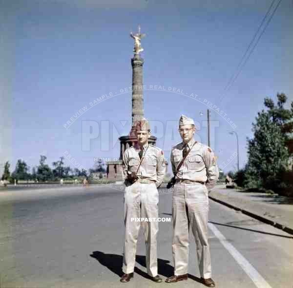 victory column in Berlin, Germany ~1949