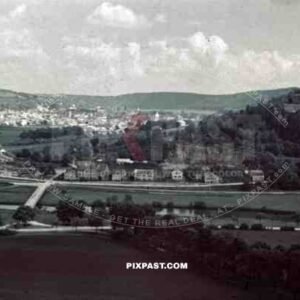 view over Eichstätt and the Willibaldsburg, Germany ~1941