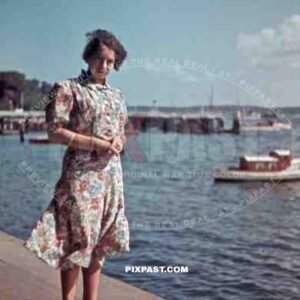woman at the Kiel harbour, Germany 1939