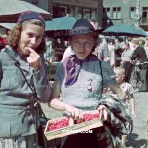 women at the market in Freiburg, Germany 1939