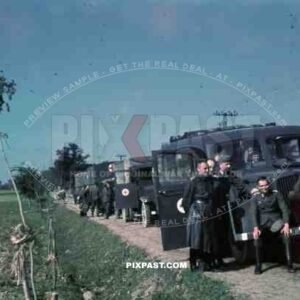 ww2 color Leipzig doctor Wehrmacht bus red cross invasion Poland 1939